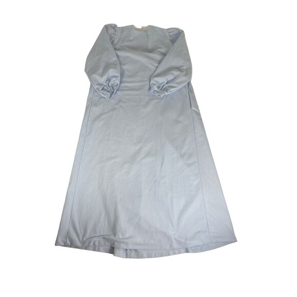 Vintage Vandemere Housecoat Robe Women M 12-14 Blue V-Neck Embroidered Full Zip - Picture 7 of 7